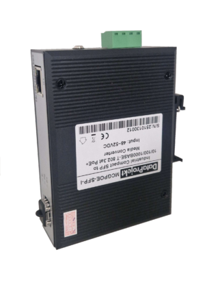 Industrial Compact SFP to 10/100/1000 802.3at POE Media Converter